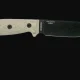 Lame en acier 1095 carbon revetue noir du couteau ESEE 4, profil drop point plain edge