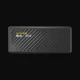 Batterie externe Nitecore NB Air 89 g, face fibre de carbone et logo Nitecore, vue de dessus